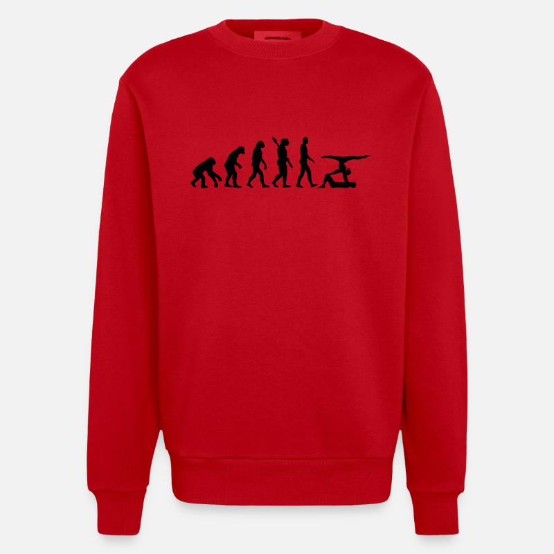 Évolution Acrobatie - Sweat bio épais oversize fabriqué en UE - rouge