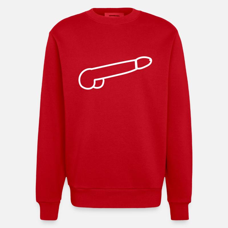 Silhouette de pénis - Sweat bio épais oversize fabriqué en UE - rouge