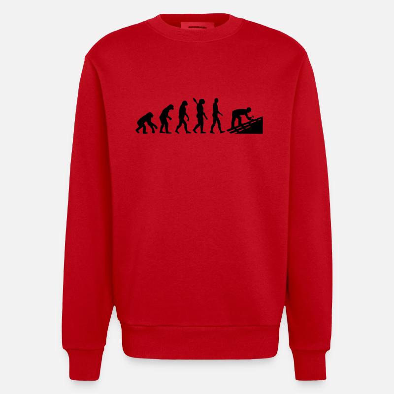 Evolution Roofer - Heavyweight Oversized Organic Crew Neck Made in EU - red