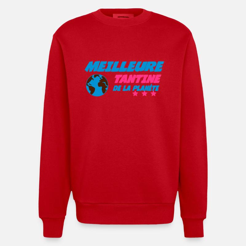 Beste TANTINE der Welt - Heavyweight Oversized Organic Crew Neck Made in EU - Rot