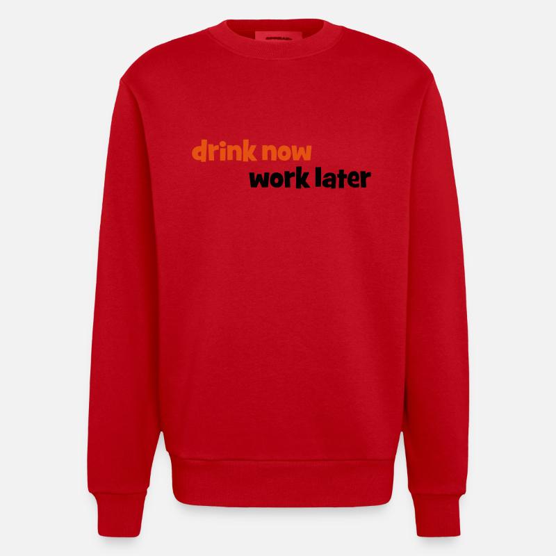 trinken - Heavyweight Oversized Organic Crew Neck Made in EU - Rot