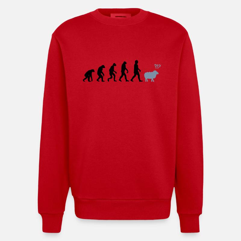 evolution mouton - Sweat bio épais oversize fabriqué en UE - rouge