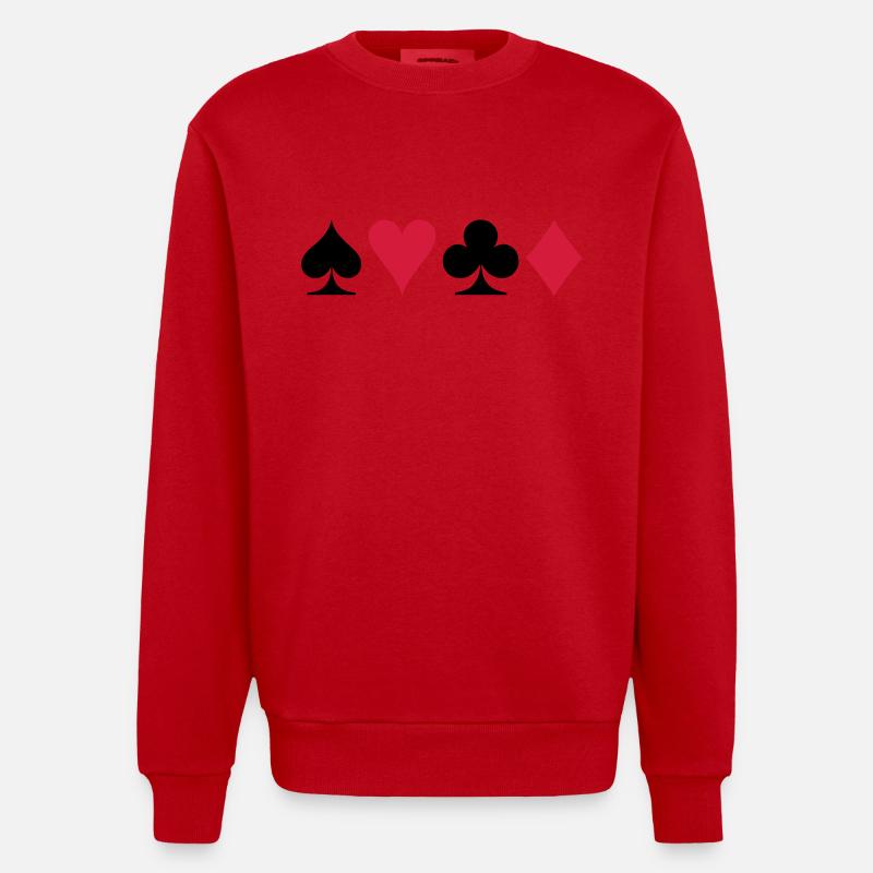 Poker - Heavyweight Oversized Organic Crew Neck Made in EU - Rot