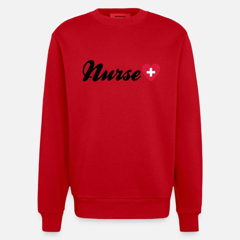 nurse - Sweat bio épais oversize fabriqué en UE - rouge