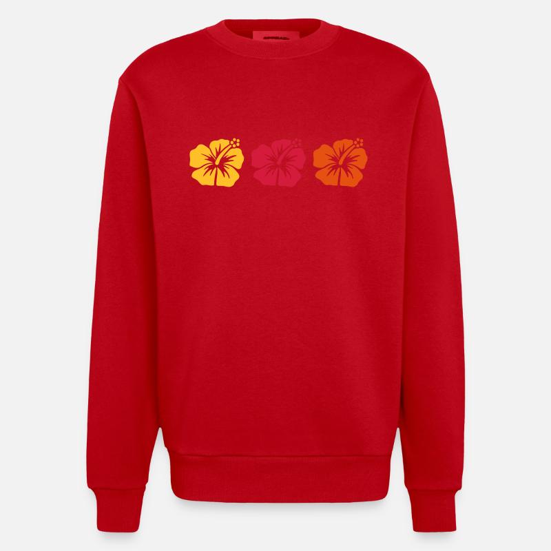 Hibiscus - Sweat bio épais oversize fabriqué en UE - rouge