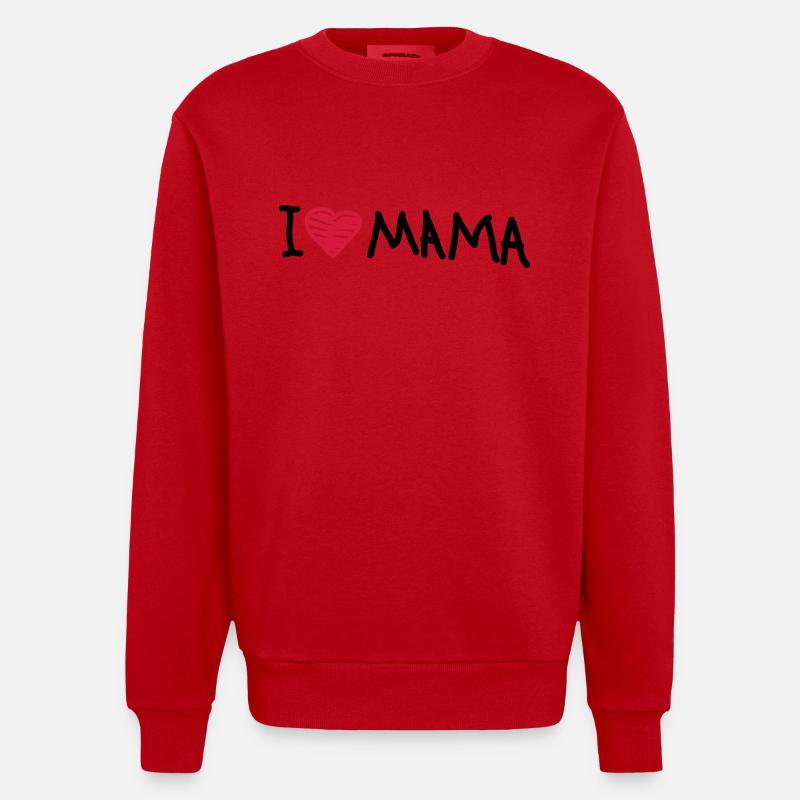 i_love_mama - Sweat bio épais oversize fabriqué en UE - rouge
