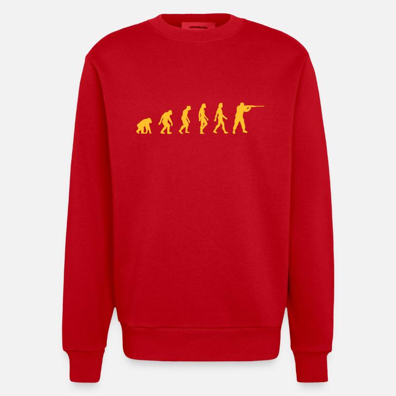 Die Evolution der Jäger - Heavyweight Oversized Organic Crew Neck Made in EU - Rot