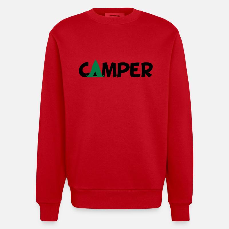 Logo de tente roulotte - Sweat bio épais oversize fabriqué en UE - rouge