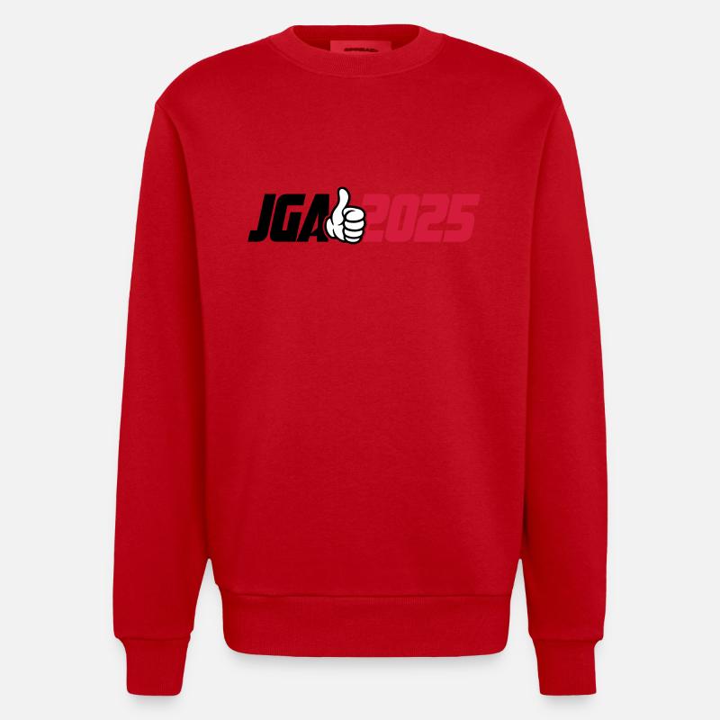 Jga 2025 Junggesellenabschied - Heavyweight Oversized Organic Crew Neck Made in EU - Rot