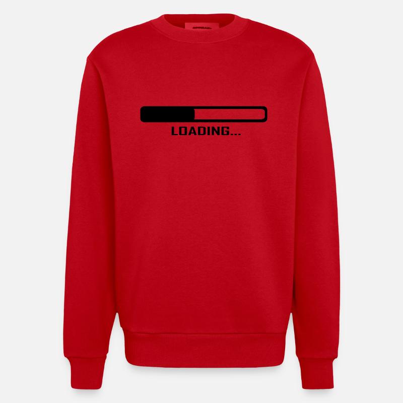 Loading Bar - Computer - Heavyweight Oversized Organic Crew Neck Made in EU - red