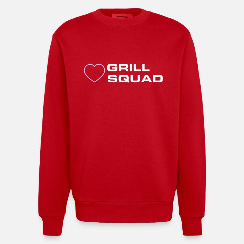 Équipe de grillades - Sweat bio épais oversize fabriqué en UE - rouge