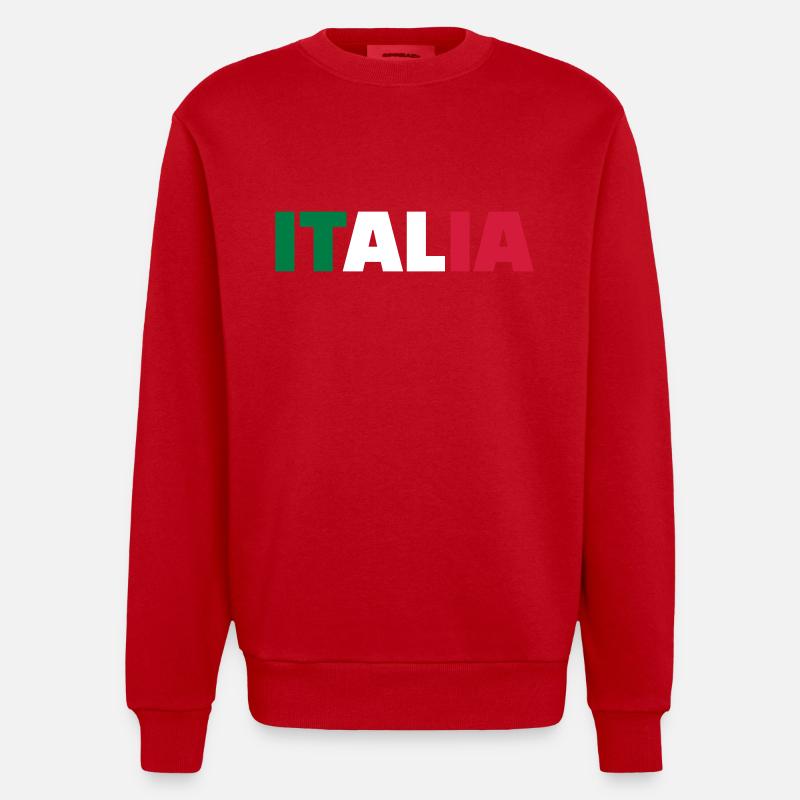 Italien - Heavyweight Oversized Organic Crew Neck Made in EU - Rot