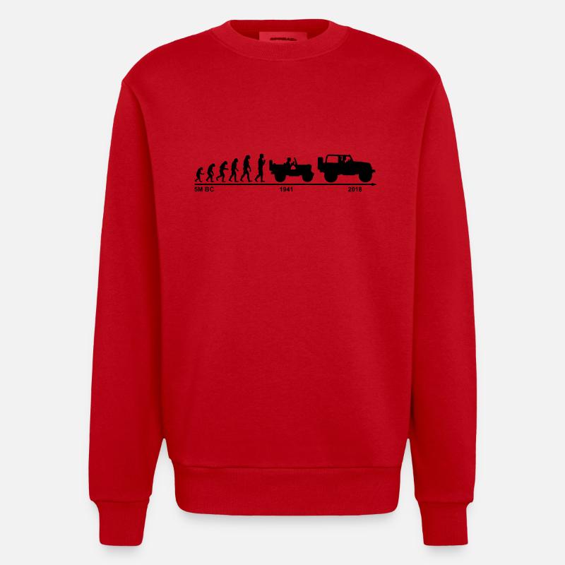 jeep evolution - Heavyweight Oversized Organic Crew Neck Made in EU - Rot