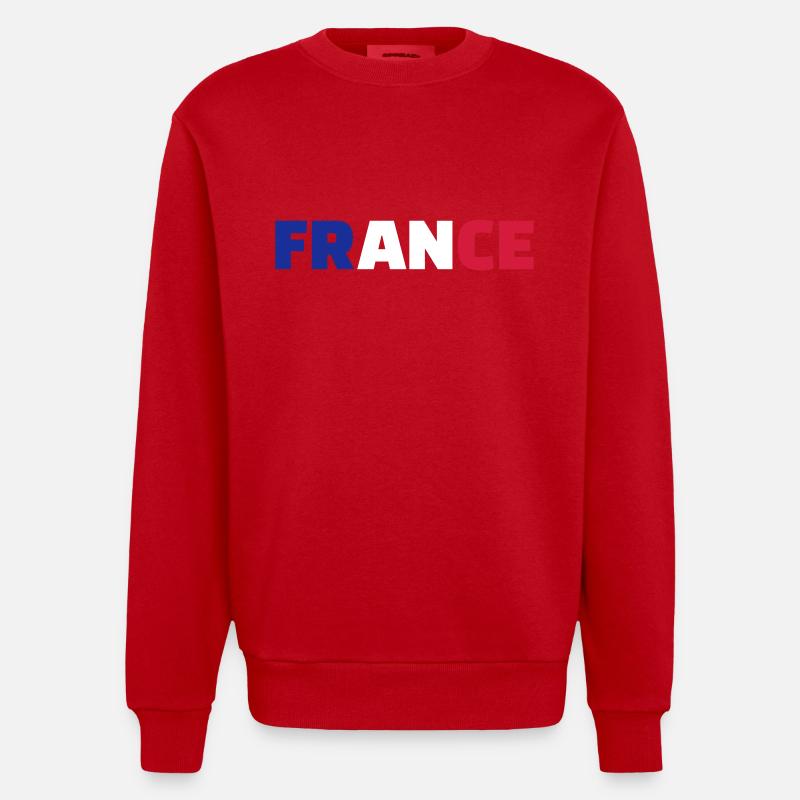 Frankreich - Heavyweight Oversized Organic Crew Neck Made in EU - Rot