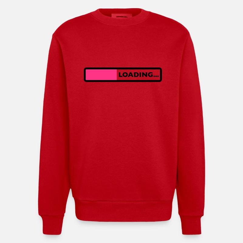 loading laden computer warten ladebalken - Heavyweight Oversized Organic Crew Neck Made in EU - Rot