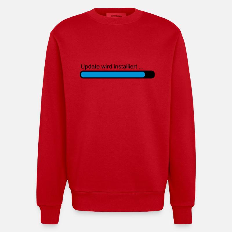 Update wird installiert ... Ladebalken - Heavyweight Oversized Organic Crew Neck Made in EU - Rot