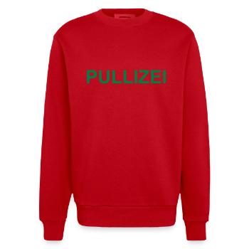 pullizei - Heavyweight Oversized Organic Crew Neck Made in EU - red - Front - AI Model Female 172 light (172cm) & AI Model Male 178 light (178cm)