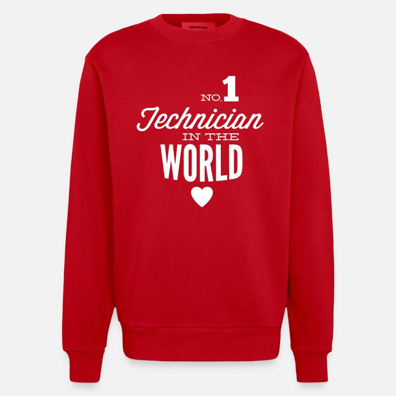 Bester Techniker der Welt - Heavyweight Oversized Organic Crew Neck Made in EU - Rot