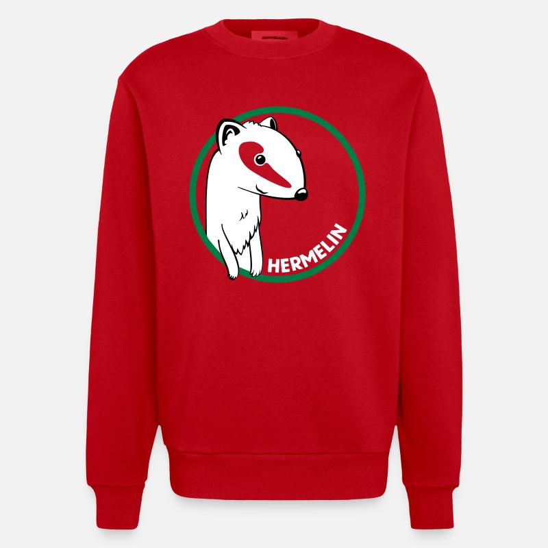 Hermelin - Heavyweight Oversized Organic Crew Neck Made in EU - Rot