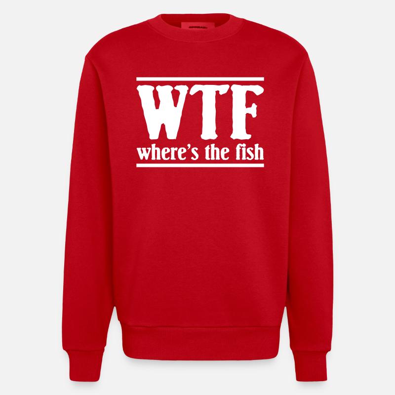 Où est le poisson - Sweat bio épais oversize fabriqué en UE - rouge