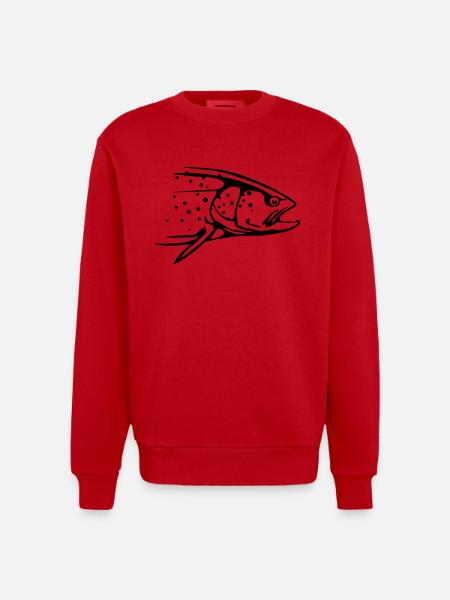 truite - Sweat bio épais oversize fabriqué en UE - rouge