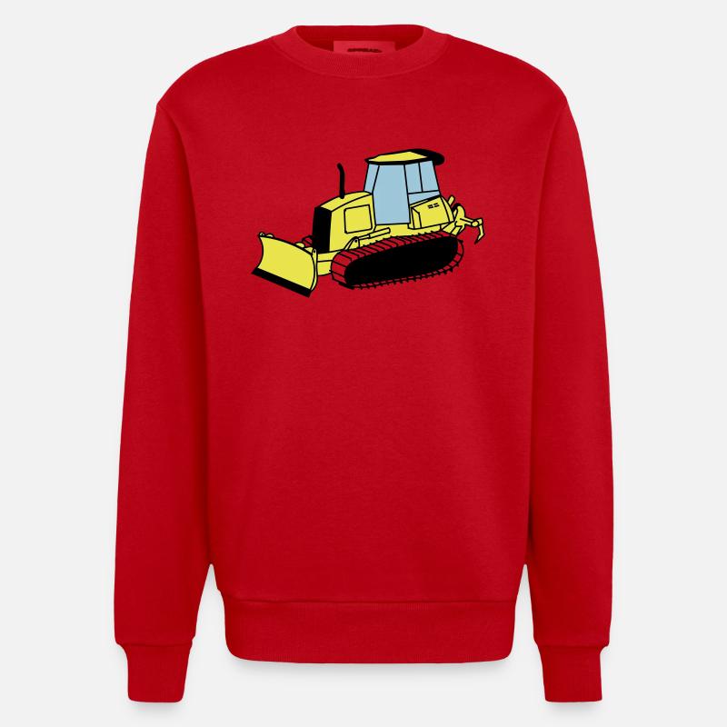 Planierraupe - Heavyweight Oversized Organic Crew Neck Made in EU - Rot