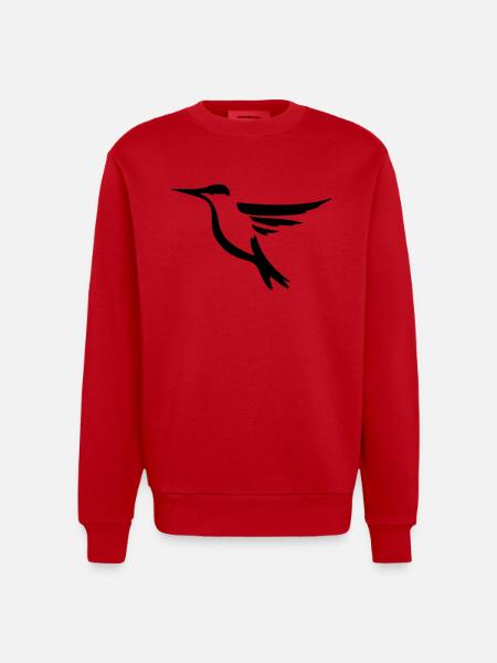 Kolibri 2 - Vogel Geschenk Geschenkidee - Heavyweight Oversized Organic Crew Neck Made in EU - Rot