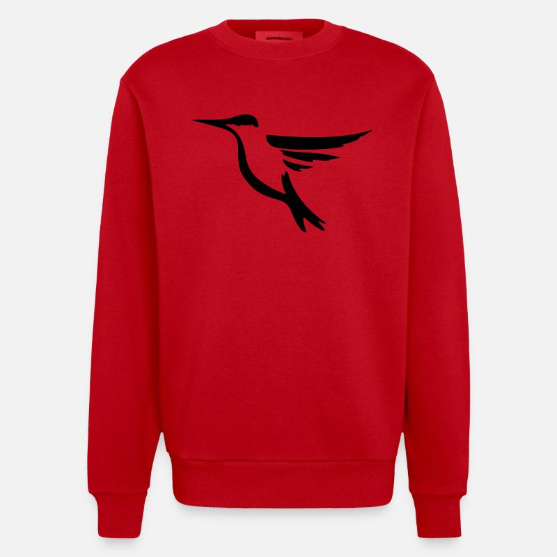 Kolibri 2 - Vogel Geschenk Geschenkidee - Heavyweight Oversized Organic Crew Neck Made in EU - Rot