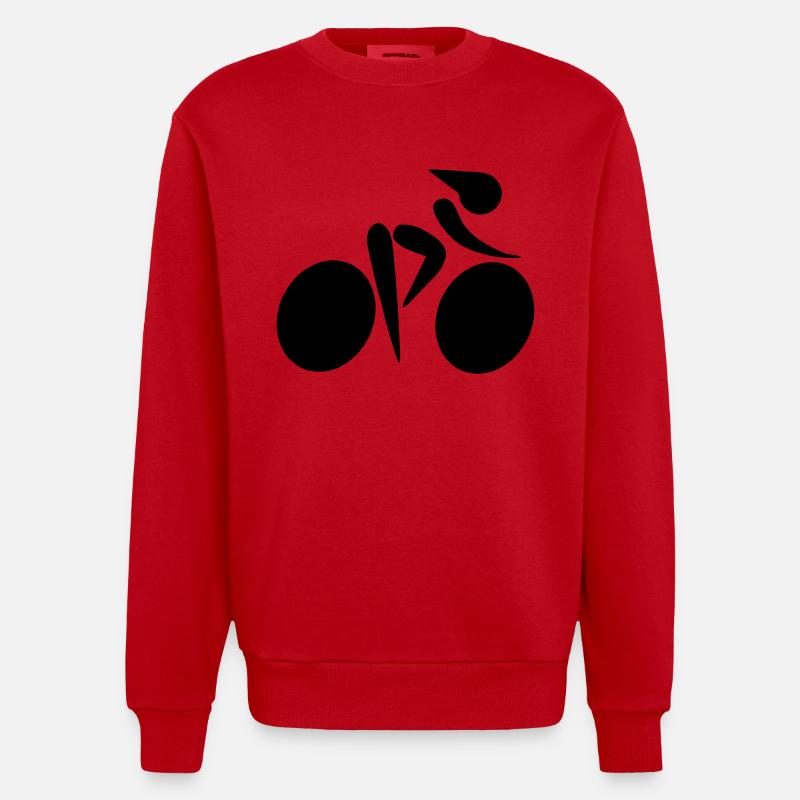Rennradfahrern - Heavyweight Oversized Organic Crew Neck Made in EU - Rot