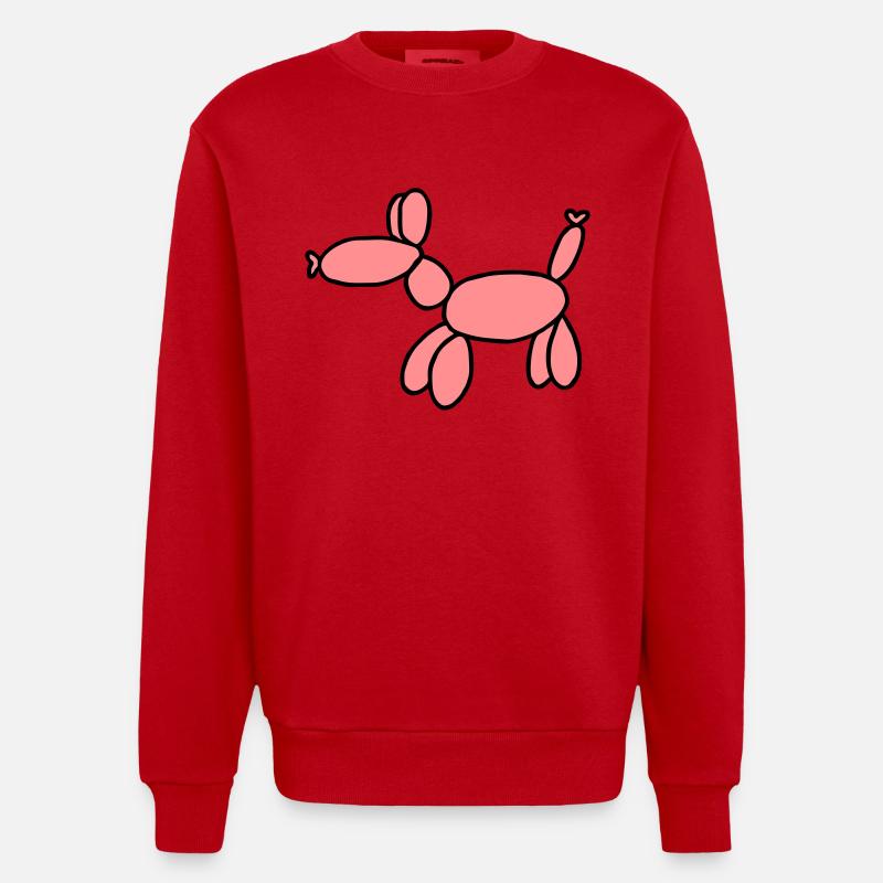 Luftballon Tier Geschenk - Heavyweight Oversized Organic Crew Neck Made in EU - Rot
