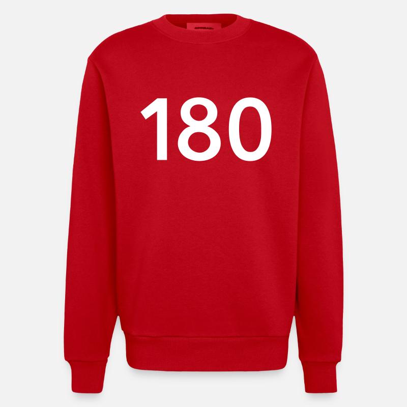 180 jeux de fléchettes - Sweat bio épais oversize fabriqué en UE - rouge