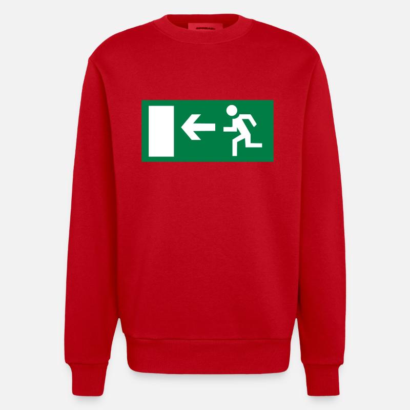 emergency exit - Heavyweight Oversized Organic Crew Neck Made in EU - red