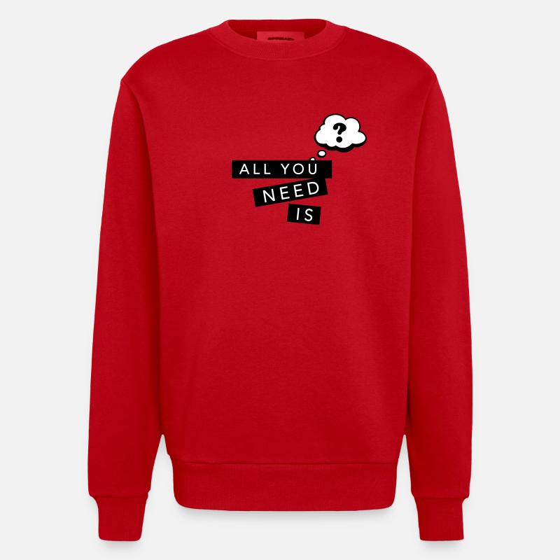 Bulle Comiques point d'interrogation - Sweat bio épais oversize fabriqué en UE - rouge