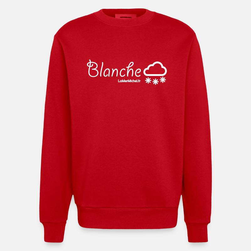 Blanche "NEIGE" - Sweat bio épais oversize fabriqué en UE - rouge