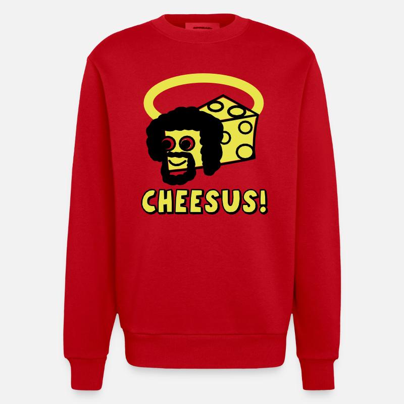 cheesus - Sweat bio épais oversize fabriqué en UE - rouge