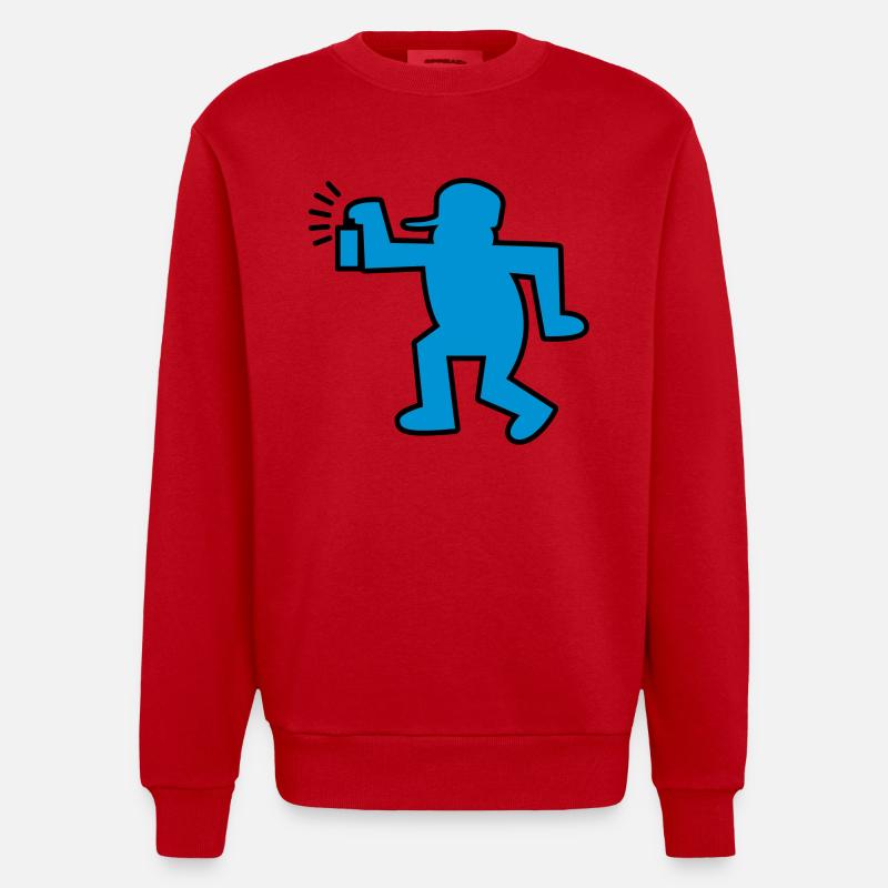 graffiti man - Sweat bio épais oversize fabriqué en UE - rouge