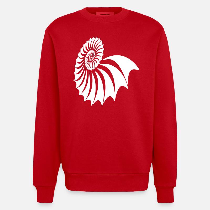 Nautilus Spirale - Heavyweight Oversized Organic Crew Neck Made in EU - Rot