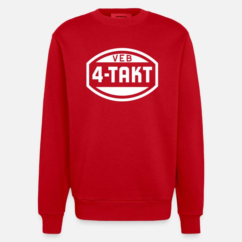 VEB 4-Takt Logo (1c) - Heavyweight Oversized Organic Crew Neck Made in EU - Rot