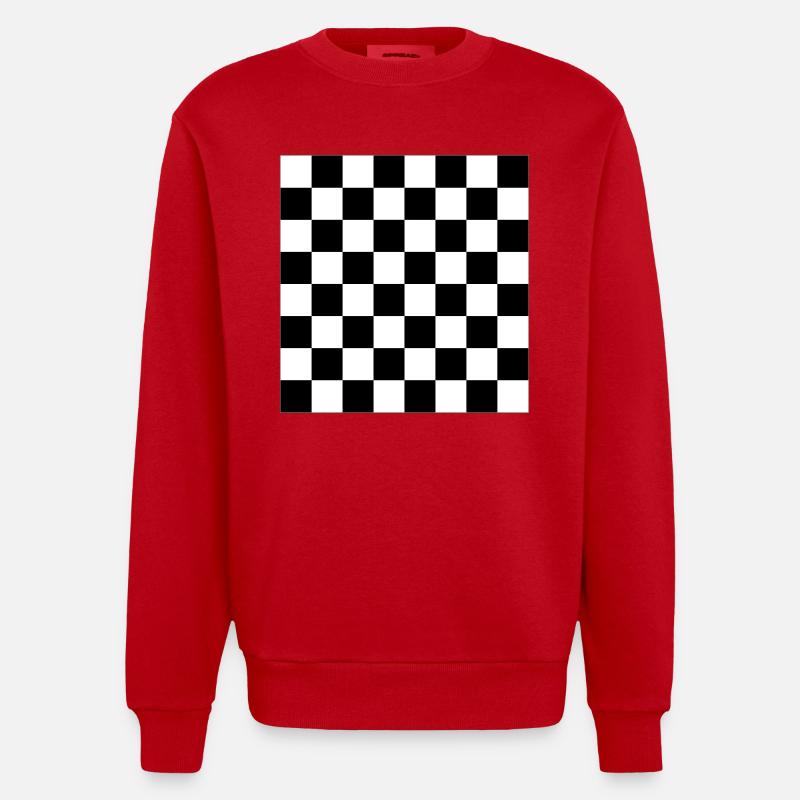 Chess Board - Vector Design - Heavyweight Oversized Organic Crew Neck Made in EU - red