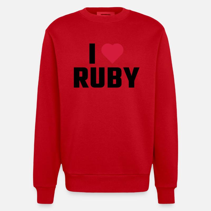 J'adore RUBY - Sweat bio épais oversize fabriqué en UE - rouge