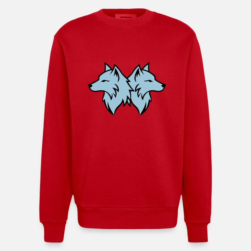 Wolf Team Rudel - Heavyweight Oversized Organic Crew Neck Made in EU - Rot
