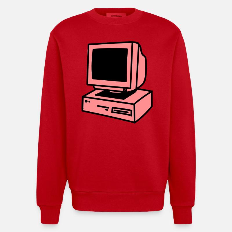 Computer - Sweat bio épais oversize fabriqué en UE - rouge
