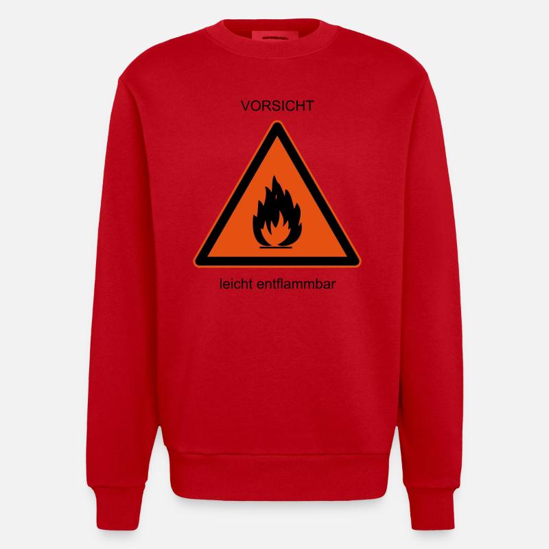 leicht entflammbar - Heavyweight Oversized Organic Crew Neck Made in EU - Rot