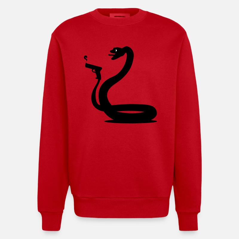 Serpent noir - Sweat bio épais oversize fabriqué en UE - rouge