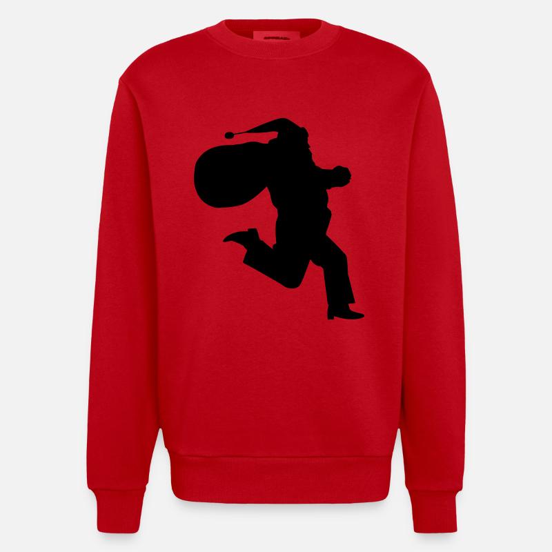 Santa Claus is running - Heavyweight Oversized Organic Crew Neck Made in EU - red