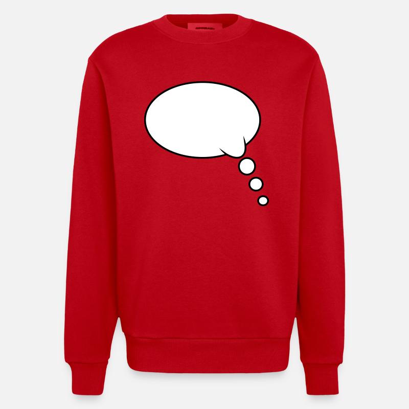 Pensée : Bubble Design - Sweat bio épais oversize fabriqué en UE - rouge