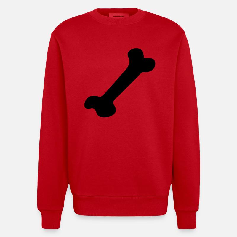 Bone - Bone - Heavyweight Oversized Organic Crew Neck Made in EU - red