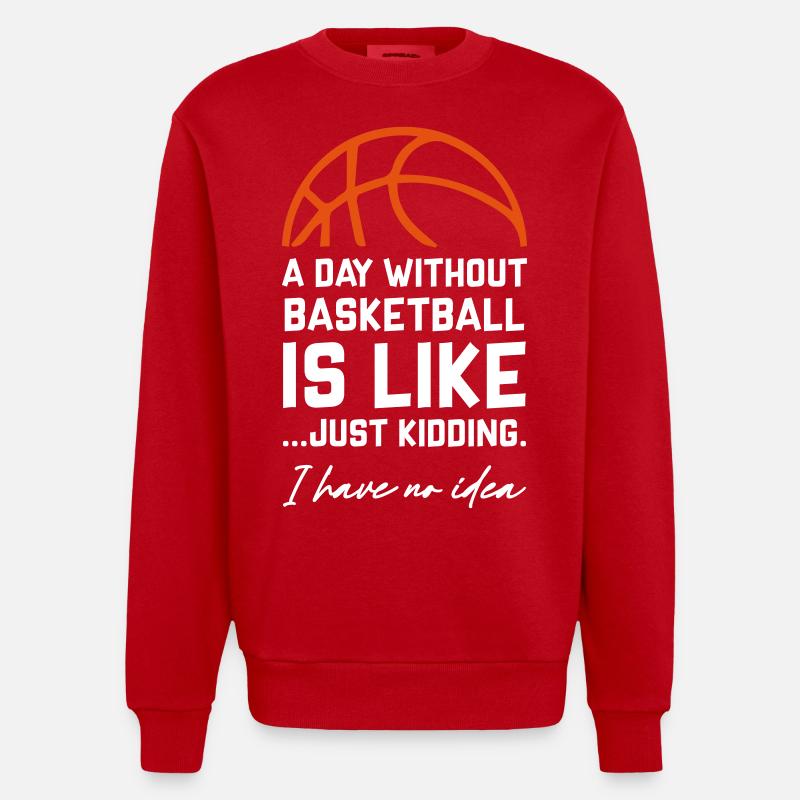 Une journée sans basket - Sweat bio épais oversize fabriqué en UE - rouge