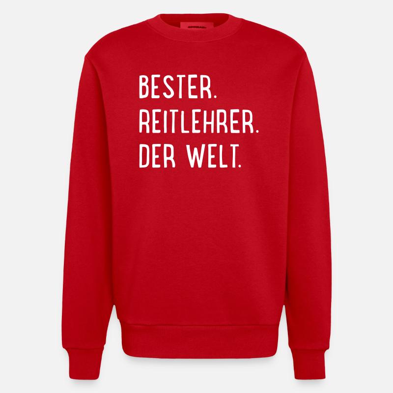 Bester Reitlehrer - Heavyweight Oversized Organic Crew Neck Made in EU - Rot