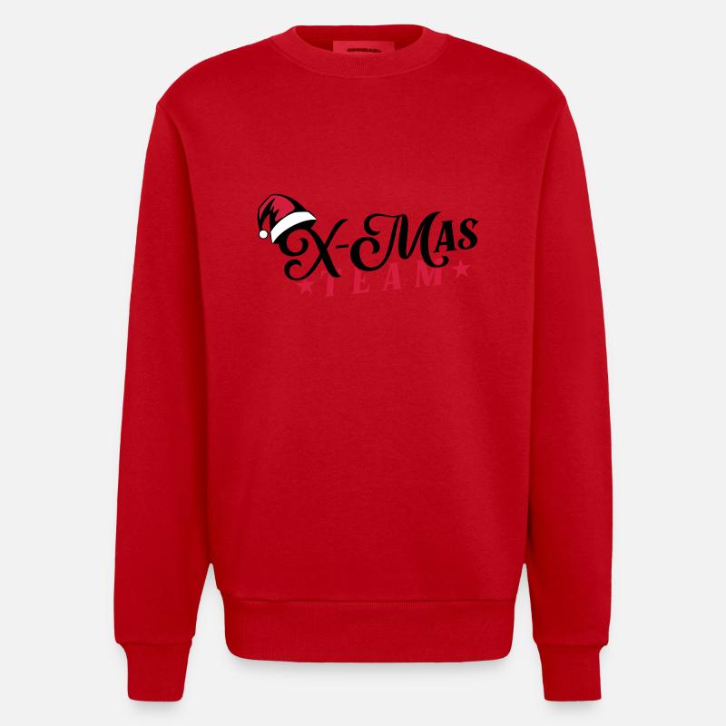Équipe de Noël - Sweat bio épais oversize fabriqué en UE - rouge